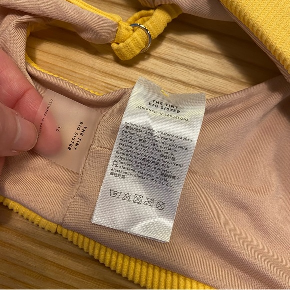 NWOT THE TINY BIG SISTER / tinycottons yellow bikini top size 36/4/ small - Picture 2 of 4